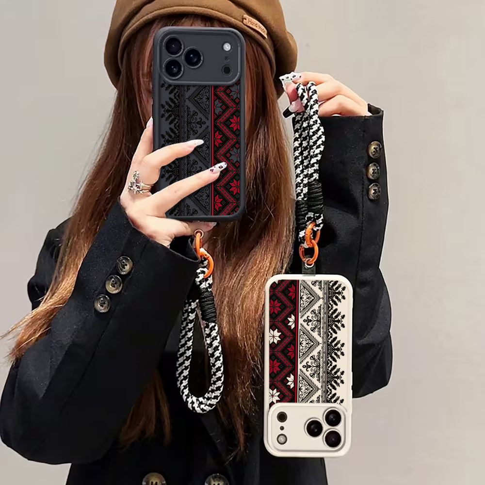Ethnic Style - حافظة هاتف بحزام يدوي على الطراز