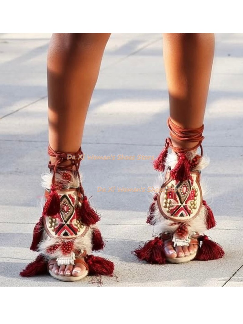 صندل أسود مفتوح الأصابع مزين ب - مراجعة Ethnic Style وسعره