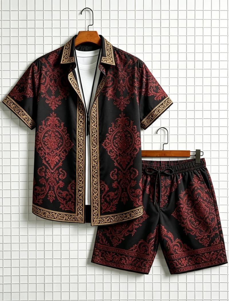 طقم قميص رجالي بأكمام قصيرة وش - مراجعة Ethnic Style وسعره